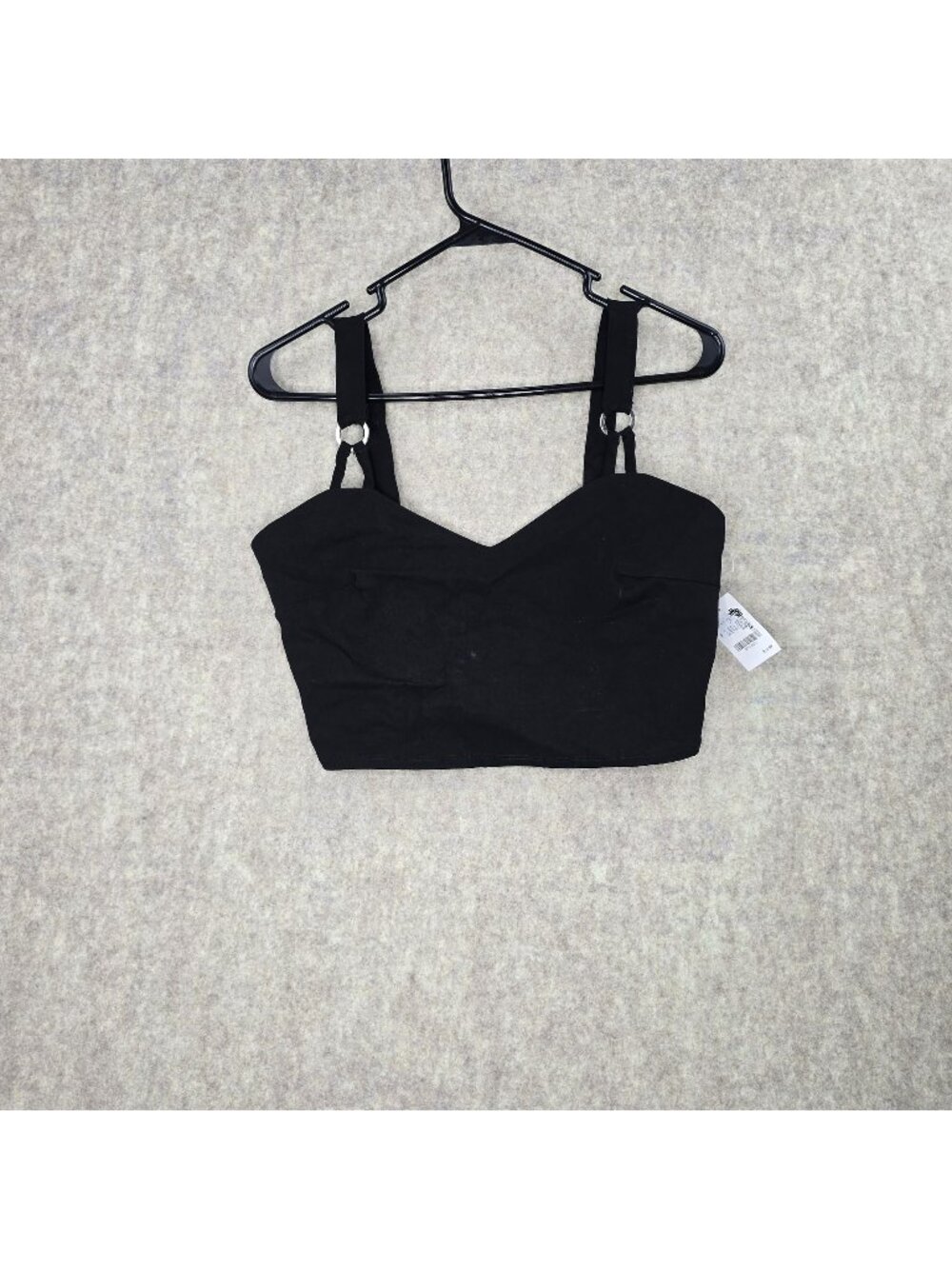 Charlotte Russe Womens Cropped Black Tank Top M Rayon Blend Adjustable Straps